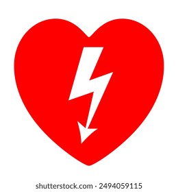 AED Automated External Defibrillator Symbol Sign, Vector Illustration, Isolate On White Background Label.EPS10