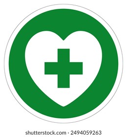 AED Automated External Defibrillator Symbol Sign, Vector Illustration, Isolate On White Background Label .EPS10