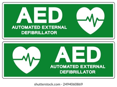 AED Automated External Defibrillator Symbol Sign, Vector Illustration, Isolate On White Background Label .EPS10