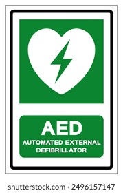 AED Automated External Defibrillator Symbol Sign, Vector Illustration, Isolate On White Background Label .EPS10