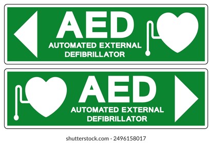 AED Automated External Defibrillator Symbol Sign, Vector Illustration, Isolate On White Background Label .EPS10