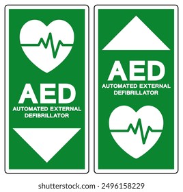 AED Automated External Defibrillator Symbol Sign, Vector Illustration, Isolate On White Background Label .EPS10