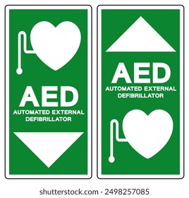 AED Automated External Defibrillator Symbol Sign, Vector Illustration, Isolate On White Background Label .EPS10