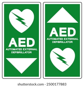 AED Automated External Defibrillator Symbol Sign, Vector Illustration, Isolate On White Background Label .EPS10
