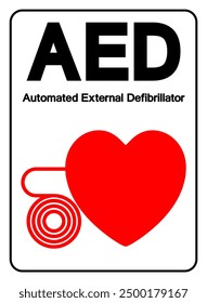 AED Automated External Defibrillator Symbol Sign, Vector Illustration, Isolate On White Background Label .EPS10