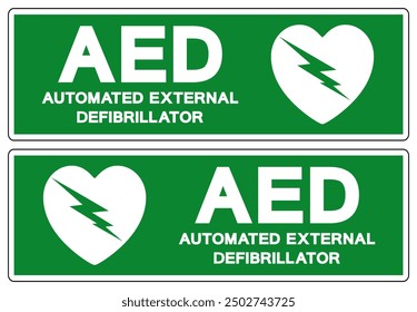 AED Automated External Defibrillator Symbol Sign, Vector Illustration, Isolate On White Background Label .EPS10