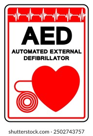 AED Automated External Defibrillator Symbol Sign, Vector Illustration, Isolate On White Background Label .EPS10