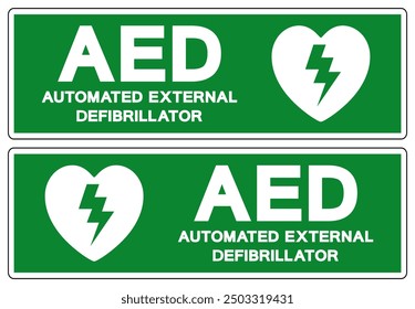 AED Automated External Defibrillator Symbol Sign, Vector Illustration, Isolate On White Background Label .EPS10