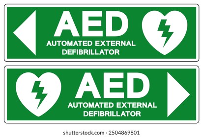 AED Automated External Defibrillator Symbol Sign, Vector Illustration, Isolate On White Background Label .EPS10