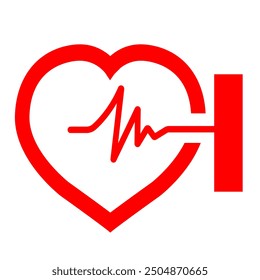 AED Automated External Defibrillator Symbol Sign, Vector Illustration, Isolate On White Background Label.EPS10