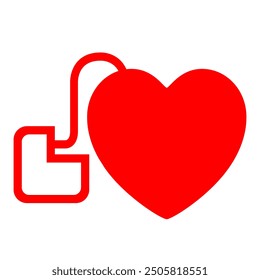 AED Automated External Defibrillator Symbol Sign, Vector Illustration, Isolate On White Background Label.EPS10