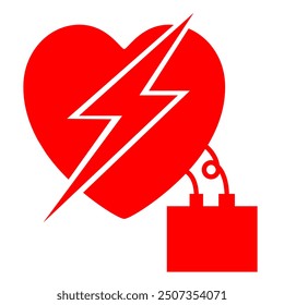 AED Automated External Defibrillator Symbol Sign, Vector Illustration, Isolate On White Background Label.EPS10