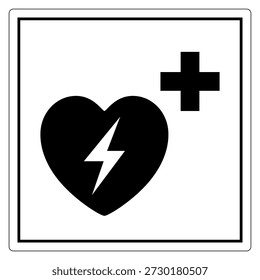 AED Automated External Defibrillator Symbol Sign, Vector Illustration, Isolate On White Background Label .EPS10