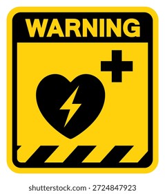 AED Automated External Defibrillator Warning Sign, Vector Illustration, Isolate On White Background Label.EPS10