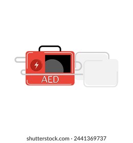The AED or Automatic external defibrillator illustration on isolated background