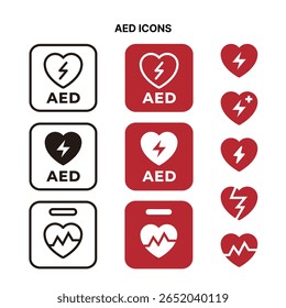 AED Automatische Herzschlag Defibrillator Linie Illustration Vektorsymbol