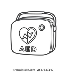 AED body. Automated external defibrillator. Medical device. Vector illustration.