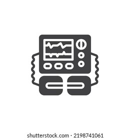 AED box vector icon. filled flat sign for mobile concept and web design. Automated external defibrillator glyph icon. Symbol, logo illustration. Vector graphics