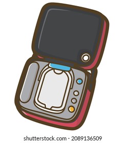 AED contents. Automated external defibrillator. Vector illustration.