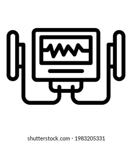 Aed defibrillator icon. Outline Aed defibrillator vector icon for web design isolated on white background