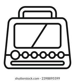 Aed defibrillator icon outline vector. Heart disease attack. First aid help