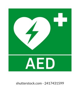 Aed emergency defibrillator aed icon. Automated external defibrillator. 