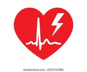 AED emergency defibrillator icon sign symbol. First aid Automated external defibrillator. Vector illustration. Isolated on white background.