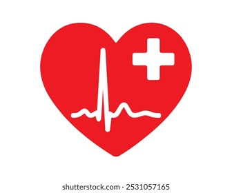 AED emergency defibrillator icon sign symbol. First aid Automated external defibrillator. Vector illustration. Isolated on white background.