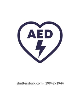 AED icon, automated external defibrillator