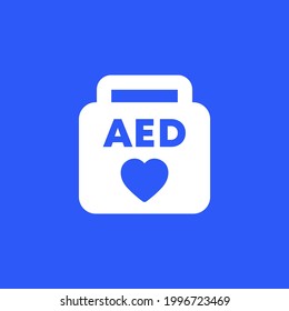 AED icon, automated external defibrillator vector