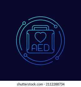 AED-Symbol, automatischer externer Defibrillator, Vektorgrafik