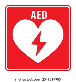 Ícone AED. Ícone de eletricidade do coração. Ícone CPR AED. Ajuda de emergência