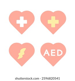 AED icon illustration set material