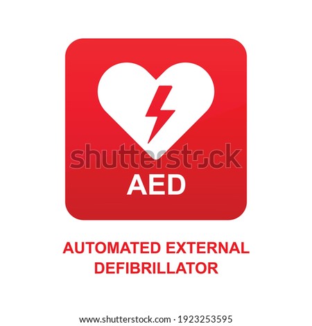 AED icon,automated external defibrillator sign isolated on white background vector illustration.