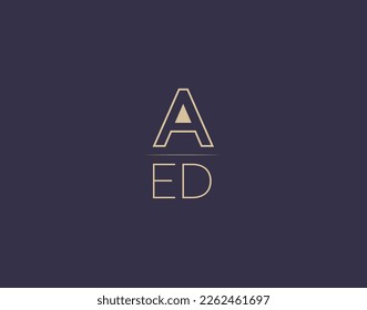 AED letter logo design modern minimalist vector images
