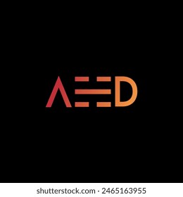 AED letter logo design on creative BLACK background