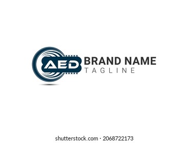 AED letter logo and icon design template