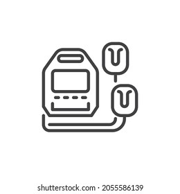 AED line icon. linear style sign for mobile concept and web design. Automated External Defibrillator outline vector icon. Symbol, logo illustration. Vector graphics