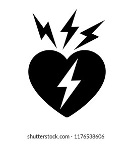 AED symbol. Automated external defibrillator. AED sign with heart and electricity icon vector