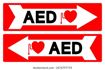 AED Symbol Sign, Vector Illustration, Isolate On White Background Label .EPS10