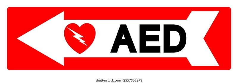 AED Symbol Sign, Vector Illustration, Isolate On White Background Label .EPS10