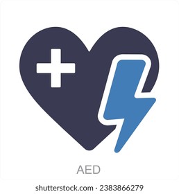 AED and trade icon concept