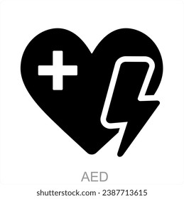 AED and trade icon concept