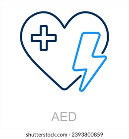 AED and trade icon concept