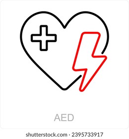 AED and trade icon concept