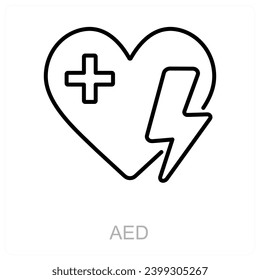 AED and trade icon concept