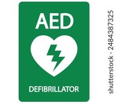 AED,automated external defibrillator aed sign with heart