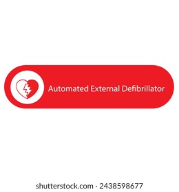 AED,automated external defibrillator aed sign with heart