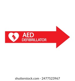 AED, automatisierter externer Defibrillator Aed-Zeichen mit Herz