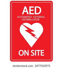 AED,automated external defibrillator aed sign with heart